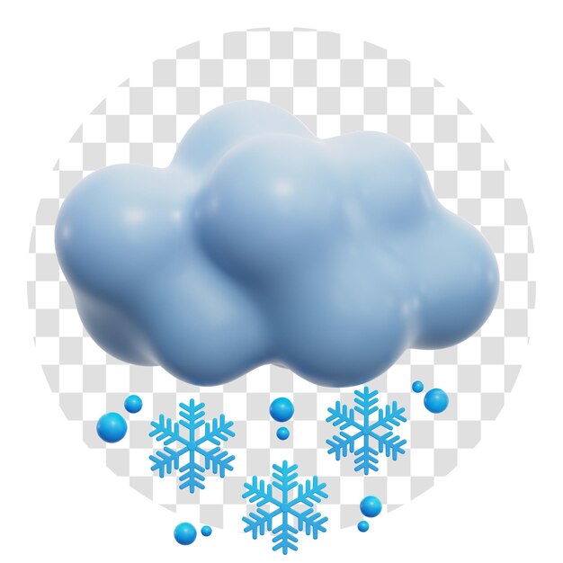 El tiempo nevado 3d icon trasfondo transparente