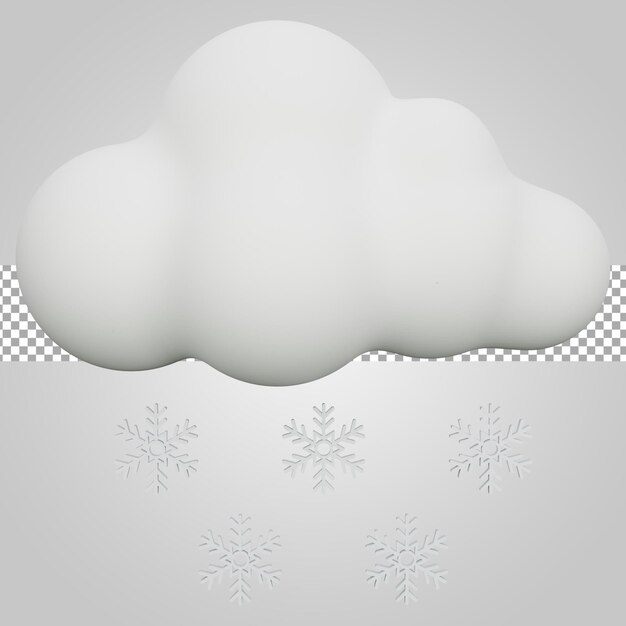 PSD tiempo de nieve sobre fondo transparente 3d render