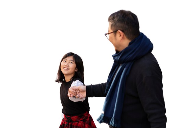 Tiempo de padre e hija de tiro medio