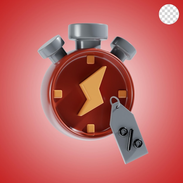 tiempo de venta flash icono 3d