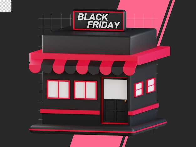 PSD tienda de descuento especial de icono de viernes posterior 3d