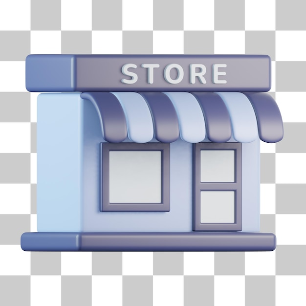 tienda, edificio, 3d, icono