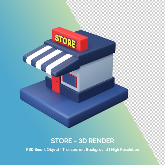 Tienda con ilustración 3d