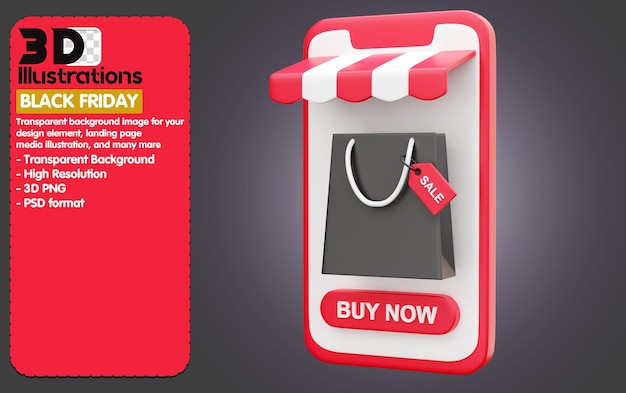 Tienda online Black Friday 3D Icon