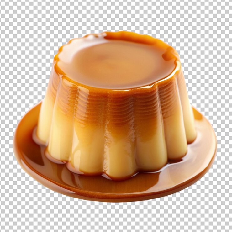 tienda de pudín de caramelo sobre un fondo transparente