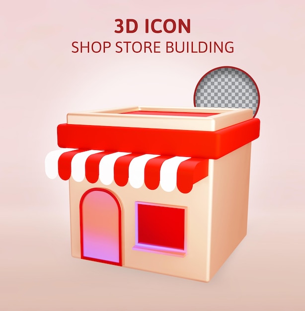 Tienda tienda edificio 3d renderizado ilustración