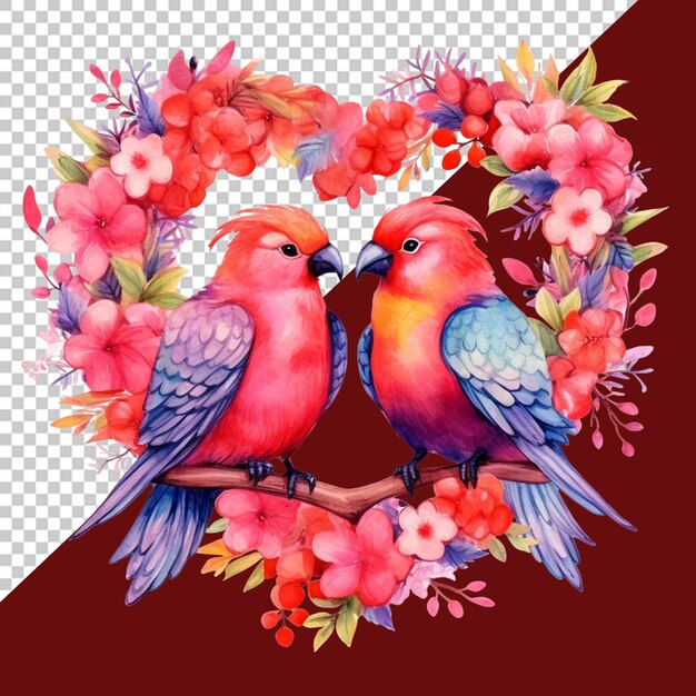 PSD tiere feiern den valentinstag png-illustration