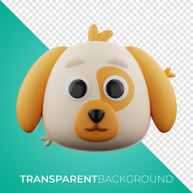 Tierhund-Symbol 3D-Rendering auf isoliertem Hintergrund PNG