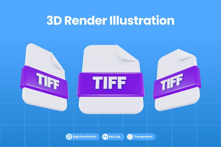 PSD tiff formato file icona rendering 3d