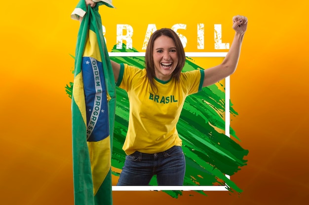 Tifoso brasiliano che festeggia