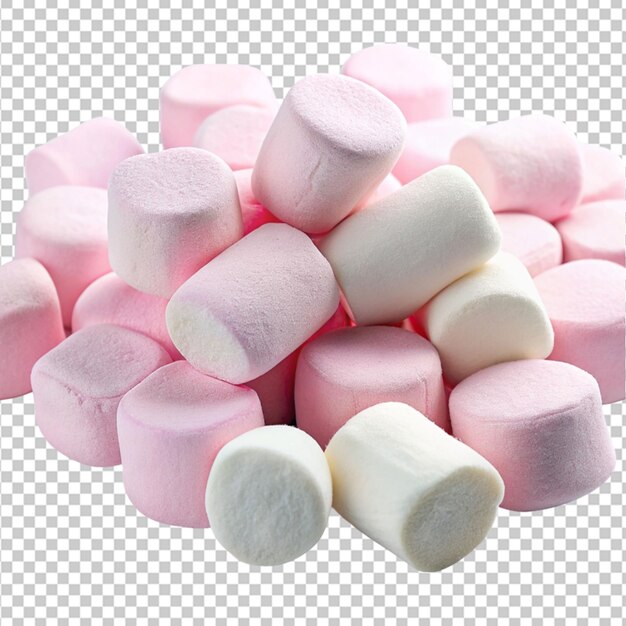 Tigela com marshmallows na forma de corações perto