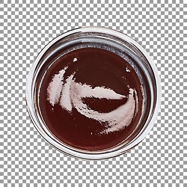 Tigela de molho saboroso em fundo transparente