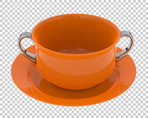 Tigela de sopa na ilustração de renderização 3d de fundo transparente