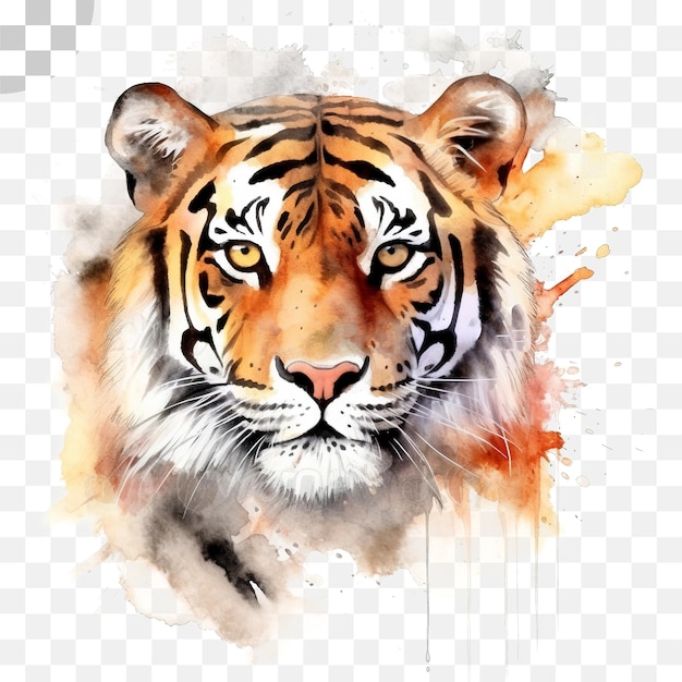 PSD tiger acuarela pintura - tigre en la acuarela - tigre png descargar