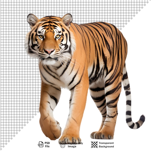 PSD tiger-ganzkörper auf transparentem hintergrund