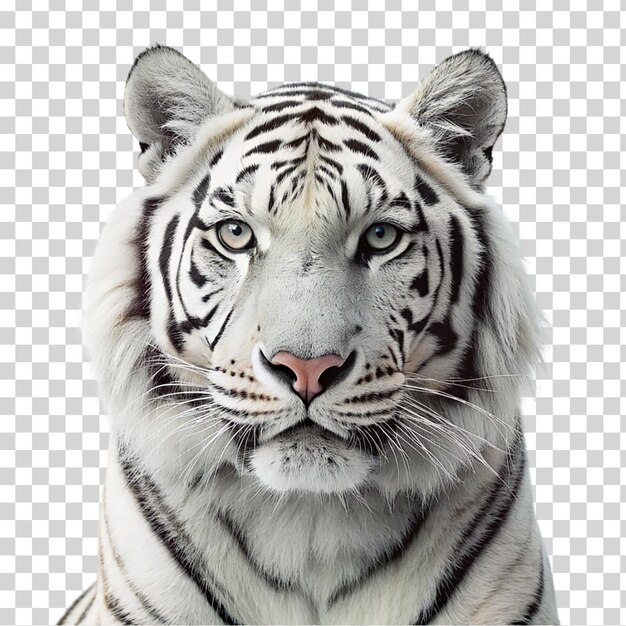 PSD un tigre blanc sur un fond transparent