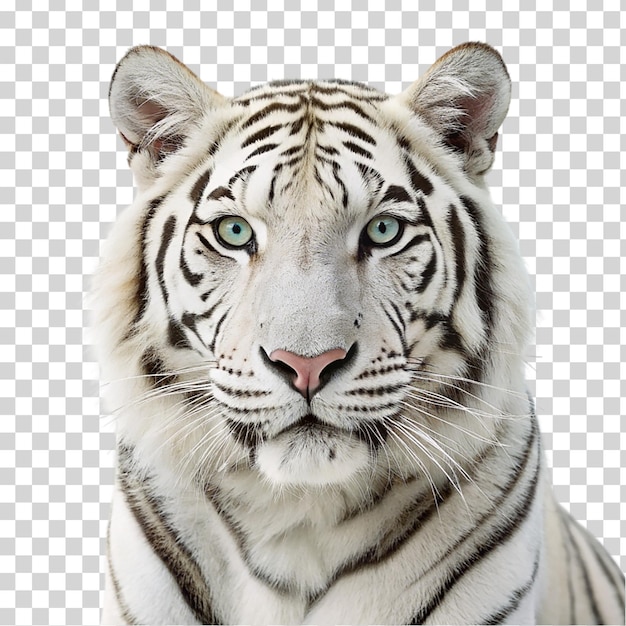 PSD un tigre blanc sur un fond transparent