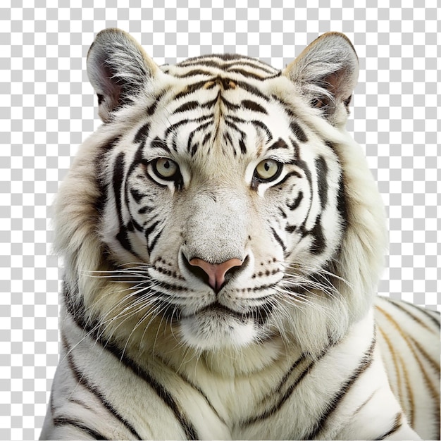 PSD un tigre blanco sobre un fondo transparente