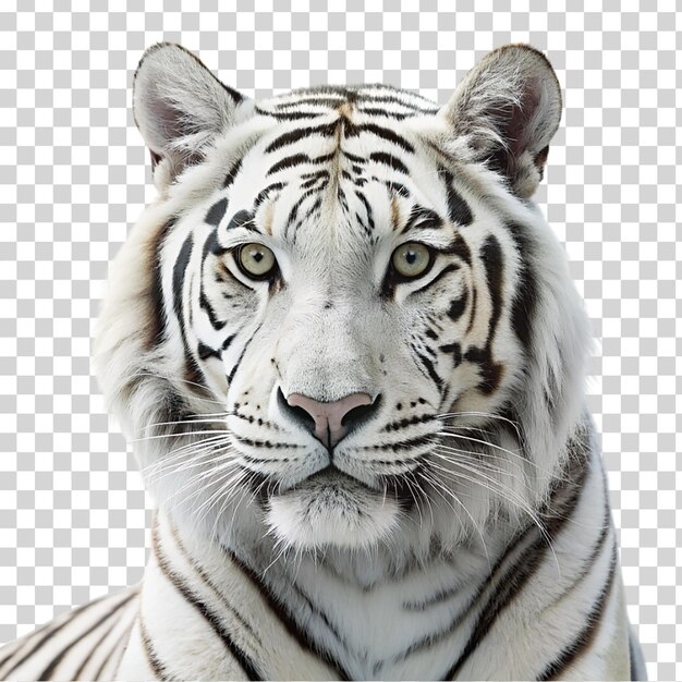 PSD un tigre blanco sobre un fondo transparente