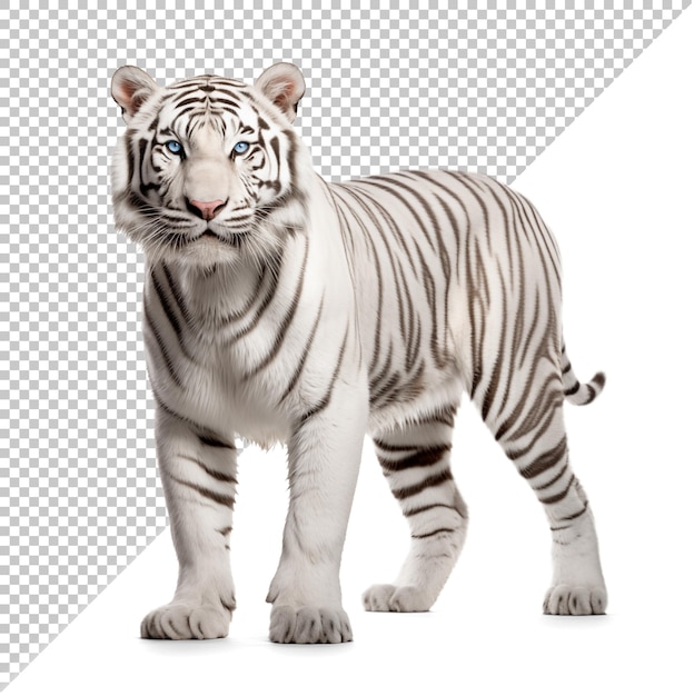 PSD el tigre blanco visto desde el frente