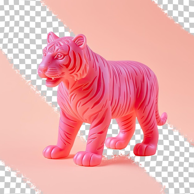 PSD tigre de plástico de brinquedo isolado de fundo transparente