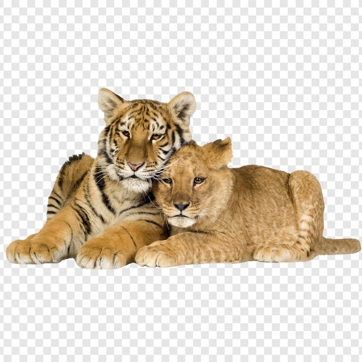 PSD tigre e filhote de leão