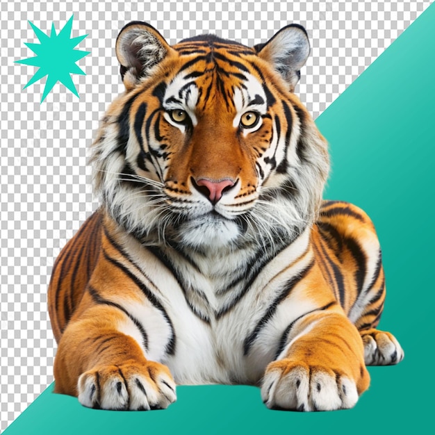 un tigre sur un fond transparent