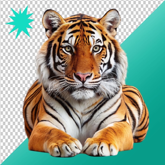 un tigre sur un fond transparent