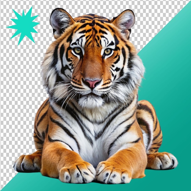 un tigre sur un fond transparent