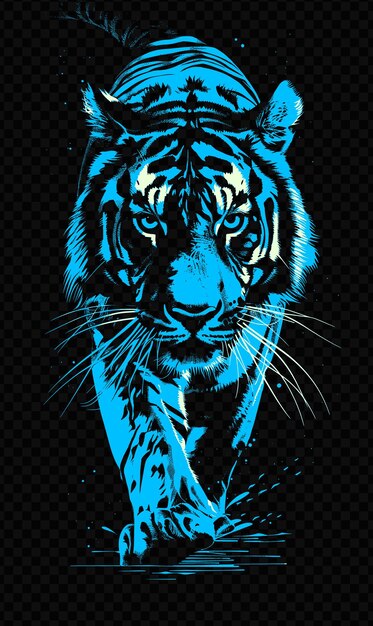 PSD un tigre con un fondo azul