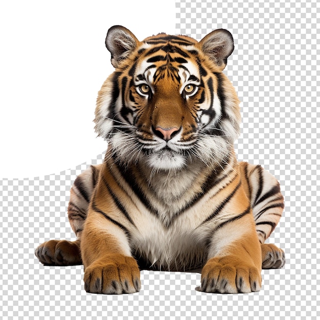 PSD tigre isolé sur un fond transparent