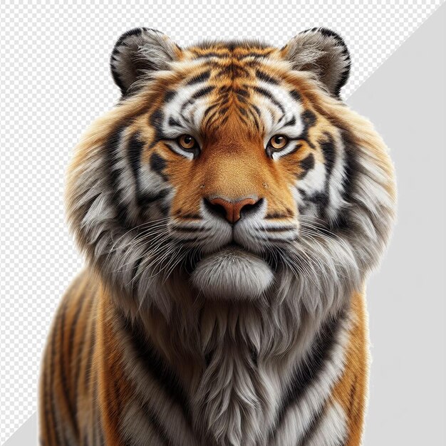 PSD un tigre que está en un fondo gris