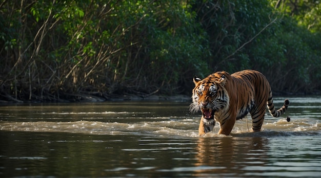 PSD un tigre real de bengala en la búsqueda de papel de pared de tigre día mundial de la vida silvestre