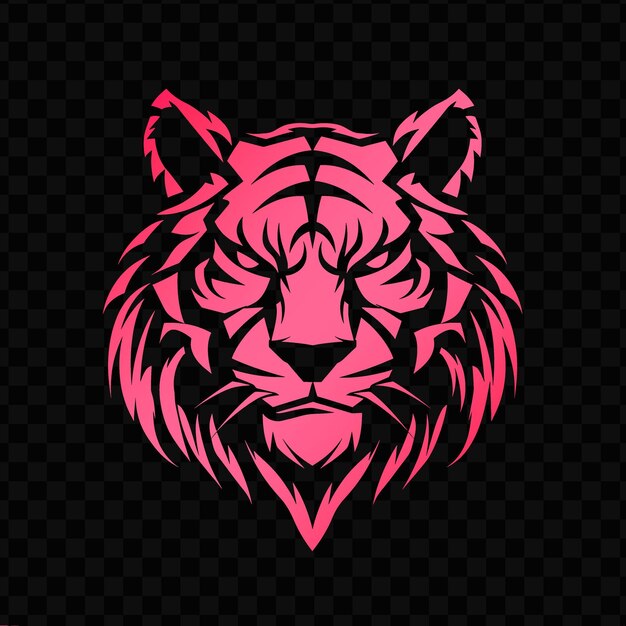 Un tigre rosado con un fondo rosado