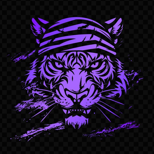 Un Tigre Violet Avec Un Chapeau Sur Le Devant