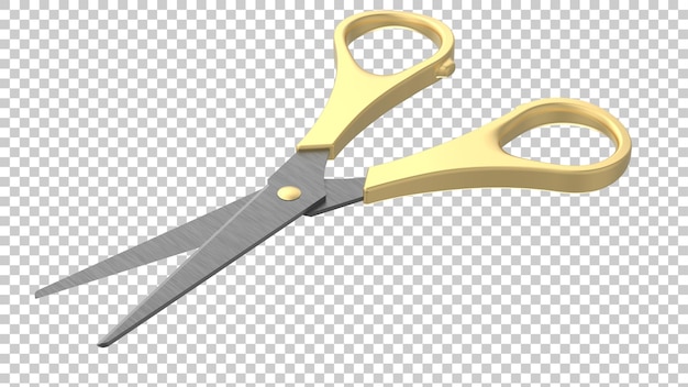 Tijeras aisladas sobre fondo transparente Ilustración de renderizado 3d