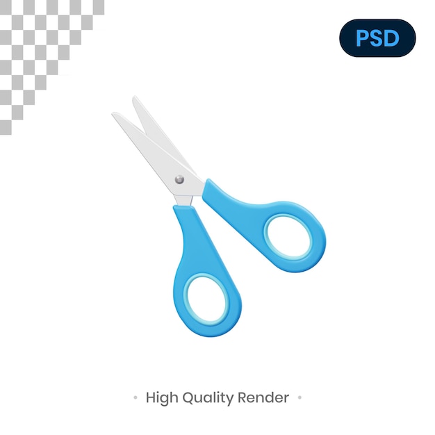 PSD tijeras icono 3d premium psd