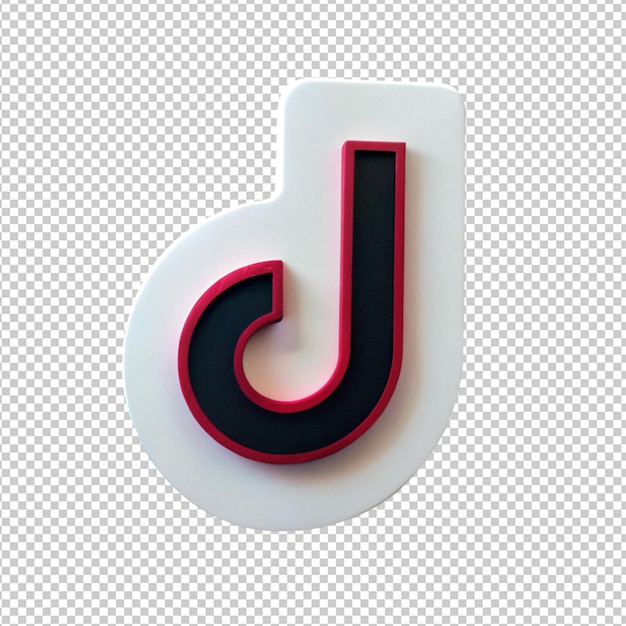 PSD tik tok-symbol auf durchsichtigem hintergrund