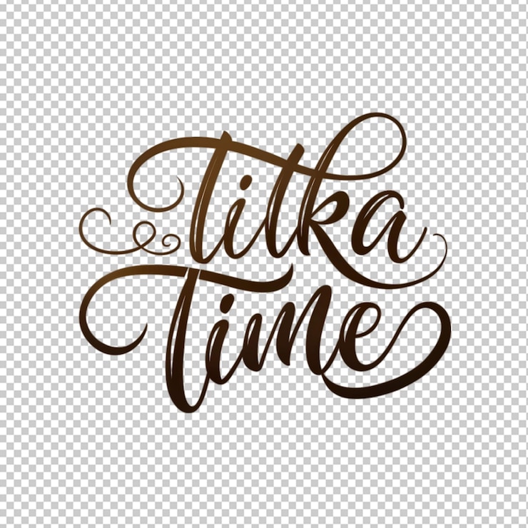 PSD tika time calligraphy on transparent background