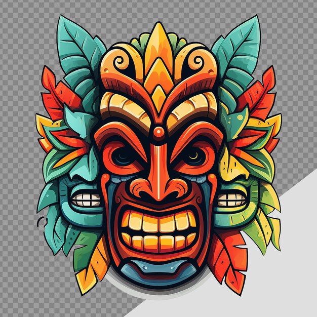 PSD tiki máscaras totem tribal havaiano png isolado em fundo transparente