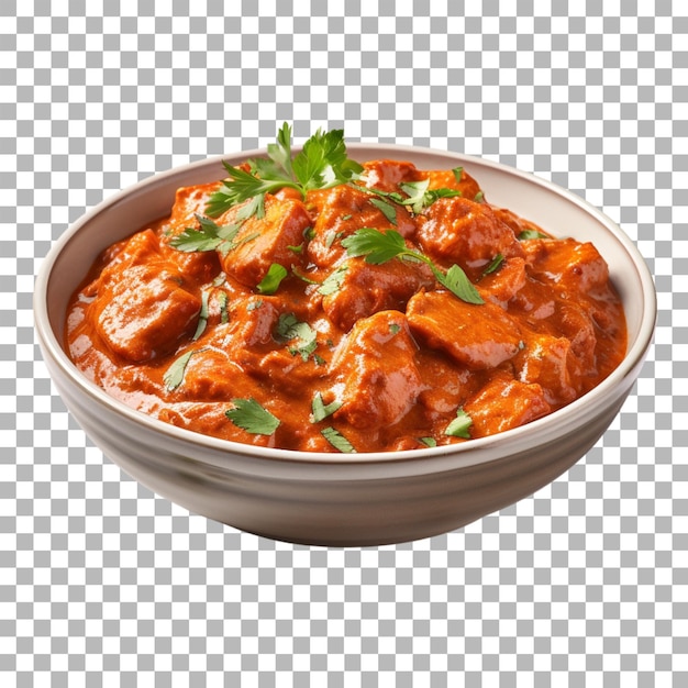 Tikka masala de frango em fundo transparente