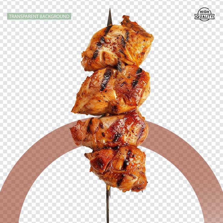 PSD tikka de pollo picante aislado sobre un fondo blanco