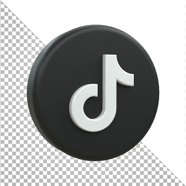 TikTok 3d Icono de redes sociales Concepto de icono 3d brillante colorido Representación 3d para composición