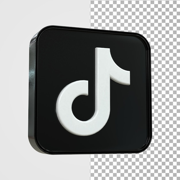 Tiktok 3d icono de redes sociales concepto de icono 3d brillante colorido representación 3d para composición