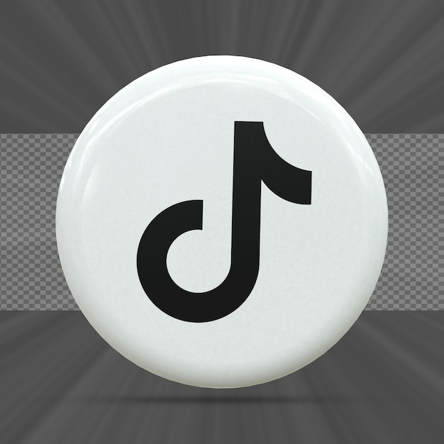 Tiktok 3d icono de redes sociales concepto de icono 3d brillante colorido representación 3d para composición