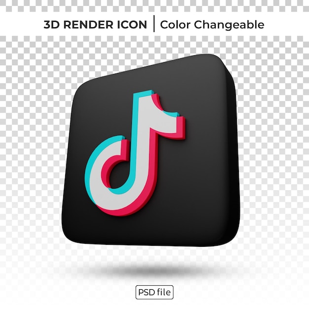 Tiktok 3d rende il logo