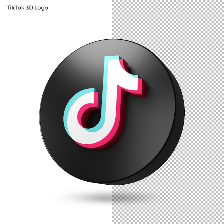 PSD tiktok-apps 3d-logo-stil render-asset isolierte premium-psd