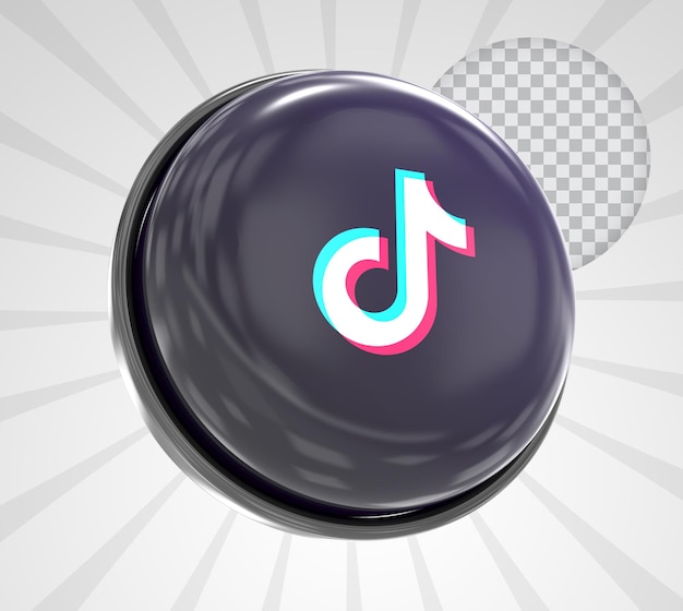 Tiktok esferas brillantes 3d con logotipos de redes sociales