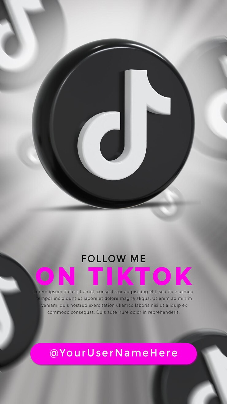 Tiktok glossy logo and social media icons Story