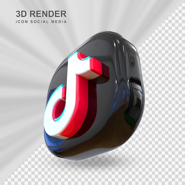 PSD tiktok icono redes sociales 3d